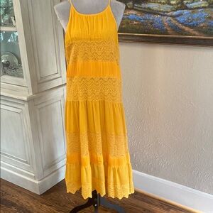 HD in Paris Mustard Lace Midi Dress